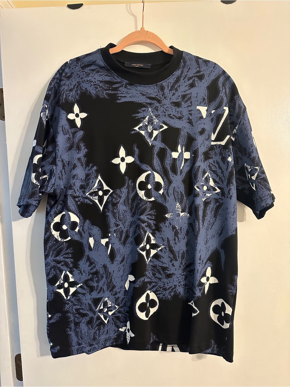 Louis Vuitton Black & Blue Monogram All-Over Print T-Shirt